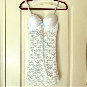 Push-up White Lace Babydoll